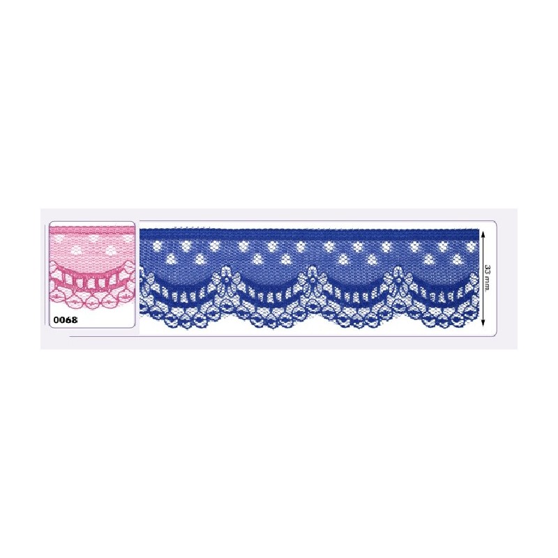 541258-068 PUNTILLA NYLON VILMA 35 MM. POLIESTER 100% FRAMBUESA Venta en piezas de 25.00 M