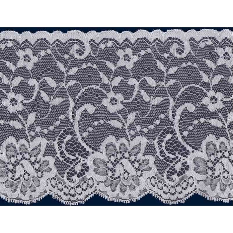 58583 FLORA PUNTILLA NYLON 110 MM. POLIAMIDA 100% BLANCO Venta en piezas de 20.00 M
