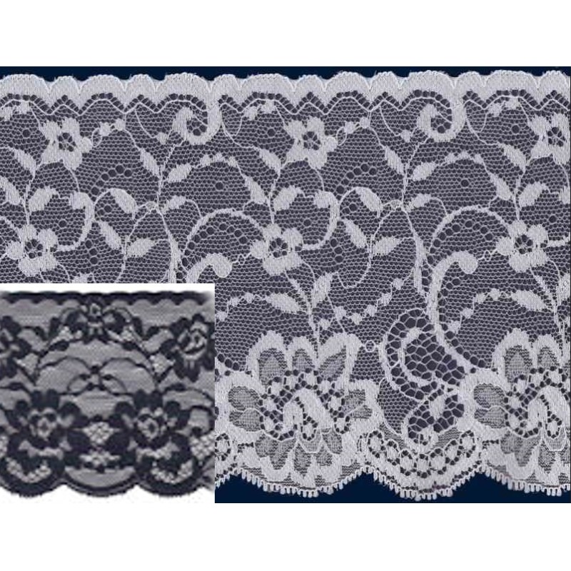 58585 FLORA PUNTILLA NYLON 110 MM. POLIAMIDA 100% MARINO Venta en piezas de 20.00 M