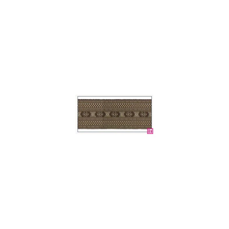 606033-30-04 CINTA JACQUARD CLEO 30 MM. POLIESTER 100% MARRON/DORADO Venta en piezas de 10.00 M