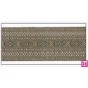606033-50-03 CINTA JACQUARD CLEO 50 MM. POLIESTER 100% GRIS/DORADO Venta en piezas de 10.00 M