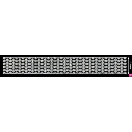 613022-0001 GALON FANTASIA SHARIK 20 MM. POLIESTER + CRISTAL BLANCO/NEUTRO Venta en piezas de 9.10 M
