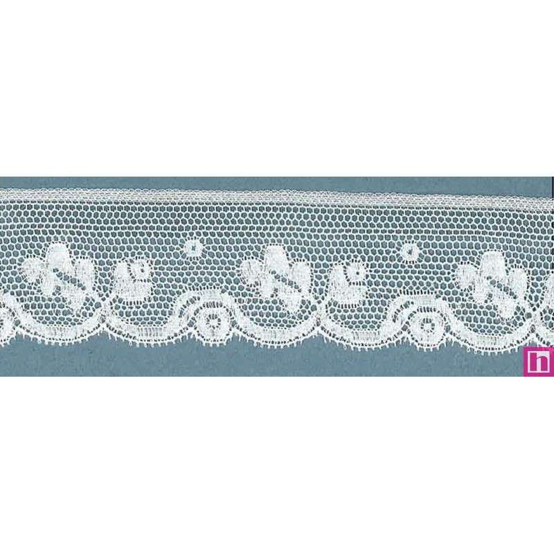 64351 PUNTILLA VALENCIE KANU 40 MM. ALGODON 92%-POLIAMIDA 8% BLANCO Venta en piezas de 20.00 M
