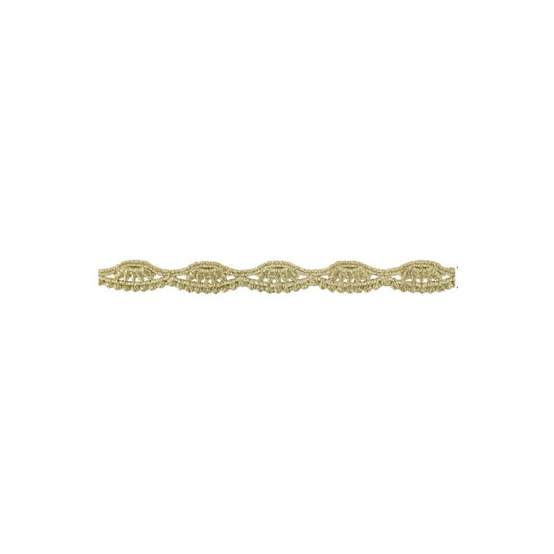 654714-100 REMATE GUIPUR FANTASIA MAXWELL 15 MM. POLIESTER 100% DORADO Venta en piezas de 9.10 M