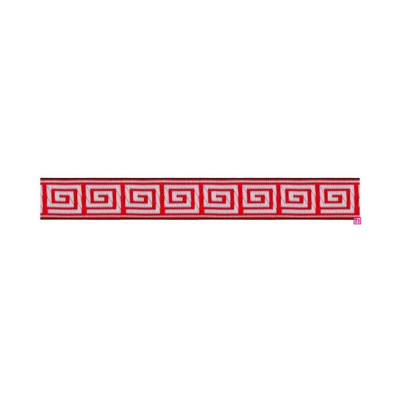 655364-09 CINTA JACQUARD TAFAR 25 MM. POLIESTER 100% ROJO Venta en piezas de 7.00 M