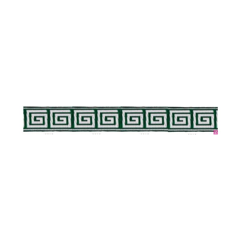 655364-13 CINTA JACQUARD TAFAR 25 MM. POLIESTER 100% VERDE Venta en piezas de 7.00 M