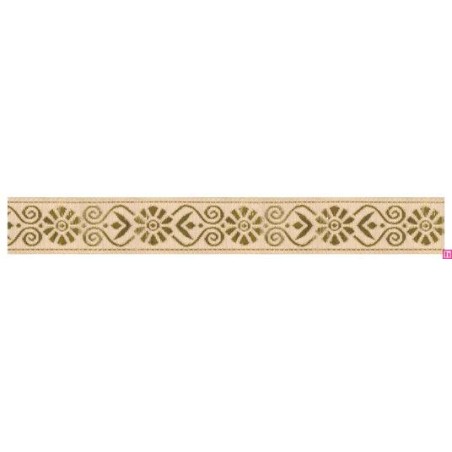 655370-0111 CINTA JACQUARD GARLAN 20 MM. POLIESTER 100% DORADO Venta en piezas de 7.00 M