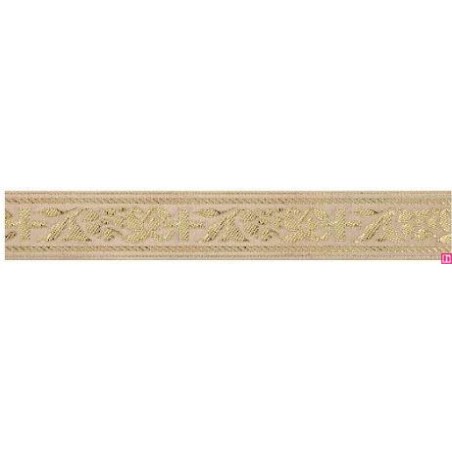 655374-0111 CINTA JACQUARD HOMERO 25 MM. POLIESTER 100% DORADO Venta en piezas de 7.00 M