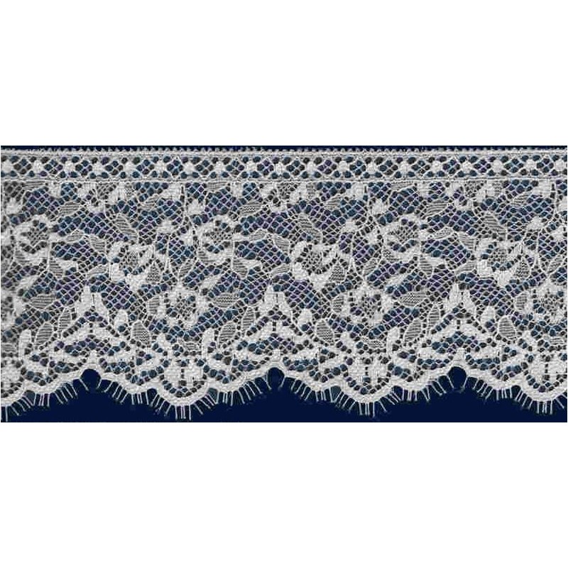 66565 PUNTILLA NYLON ELIANA 75 MM. POLIAMIDA 100% NATURAL Venta en piezas de 20.00 M