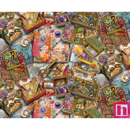 66997 PATCH. AMERICANO JUNK JOURNAL (07) 110 CM. ALGODON 100% MULTI Venta en piezas de 7.00 M