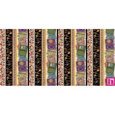 67004 PATCH. AMERICANO JUNK JOURNAL (14) 110 CM. ALGODON 100% MULTI Venta en piezas de 7.00 M