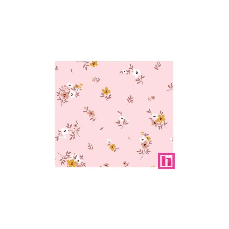 67047 DOBLE GASA ESTAMPADA THELMA (04) 135 CM. 128 GR/M2. ALGODON 100% ROSA Venta en piezas de 6.00 M