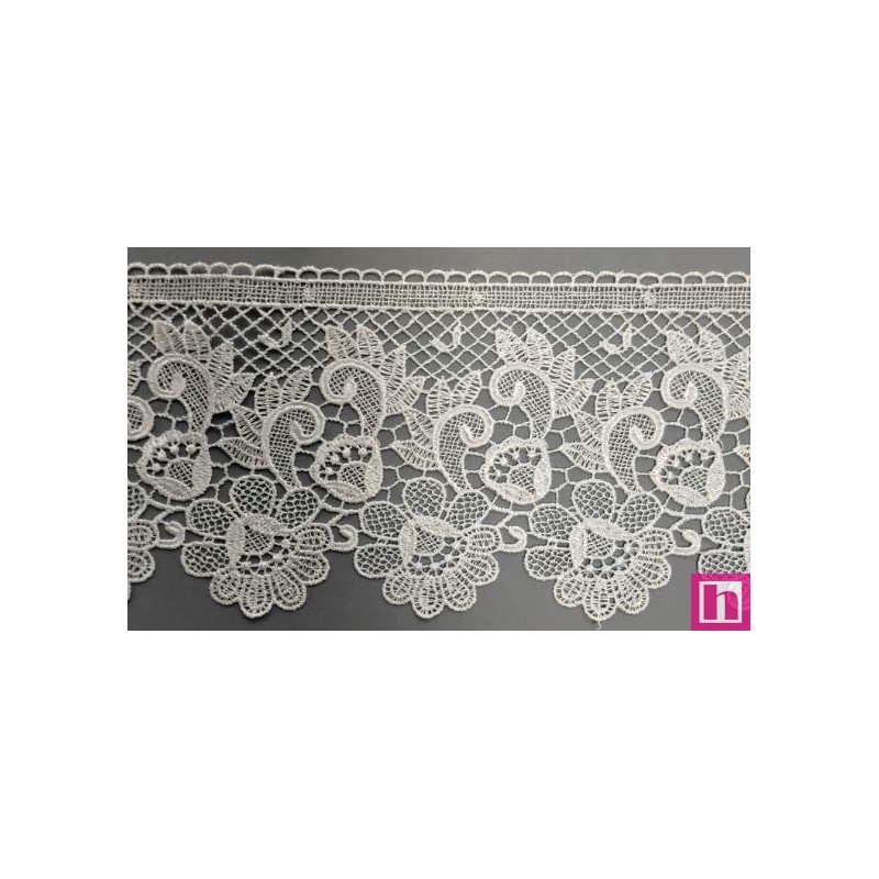 67100 PUNTILLA GUIPUR ELIEL 110 MM. POLIESTER 100% BLANCO Venta en piezas de 19.30 M