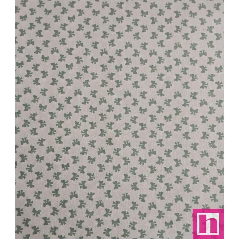 67373 TEJIDO ESTAMPADO SESAMO (62) 150 CM. 145 GR/M2. ALGODON 100% NATURAL/MENTA Venta en piezas de 10.00 M