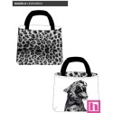 67421 TOTE BAGS LEOPARDO -REVERSIBLE Y REPELENTE AL AGUA (01) 45X50 CMS. POLIESTER 100% BLANCO/NEGRO Venta en piezas de 1.00 U
