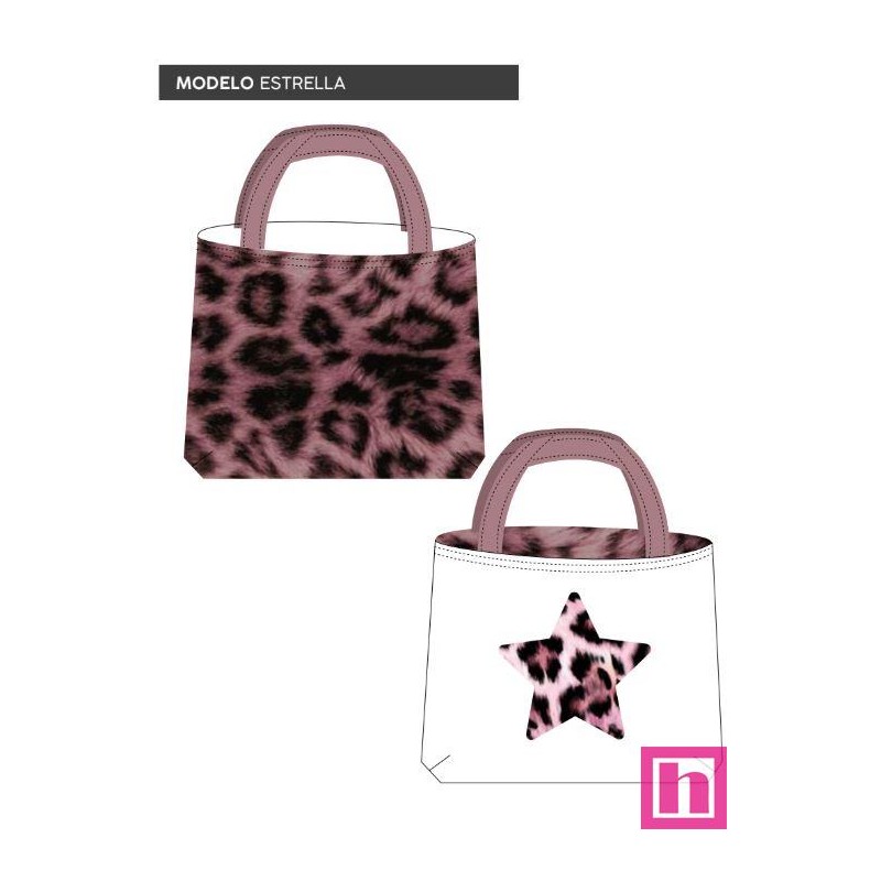 67424 TOTE BAGS ESTRELLA - REVERSIBLE Y REPELENTE AL AGUA (04) 45X50 CMS. POLIESTER 100% BLANCO/ROSA Venta en piezas de 1.00 U