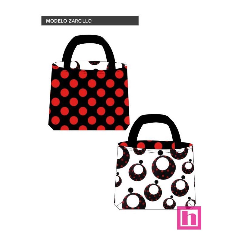 67448 TOTE BAGS ZARCILLO - REVERSIBLE Y REPELENTE AL AGUA (28) 45X50 CMS. POLIESTER 100% BCO/ROJO/NEGRO Venta en piezas de 1.00