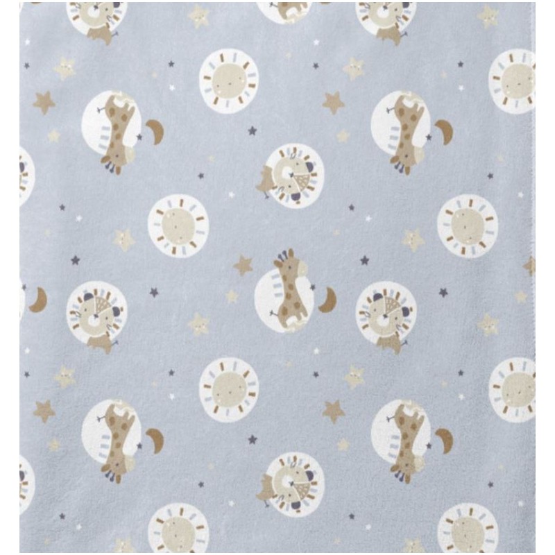67676 CORALINA ESTAMPADA BLOUBI (01) 150 CM. 260 GR/M2. POLIESTER 100% CELESTE Venta en piezas de 10.00 M