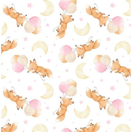 67963 PIQUE ESTAMPADO CALLIOPE (01) 1.50 M. 140 GR/M2. ALGODON 100% BLANCO/ROSA Venta en piezas de 6.00 M