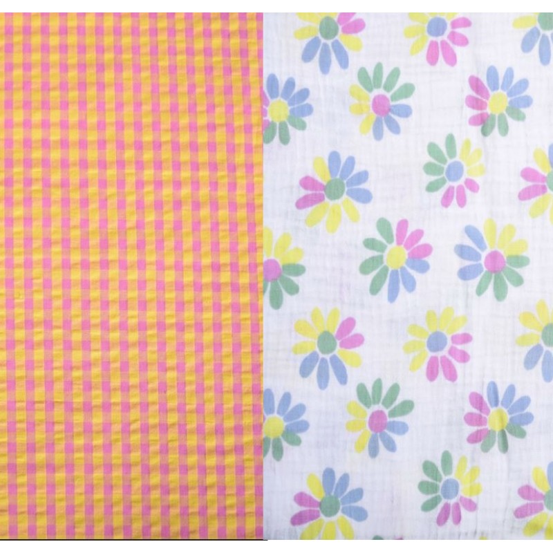67990 ACOLCHADO ESTAMPADO ESTRAGON (01) 130 CM. 340 GR/M2. ALGODON 100% BLANCO/AMARILLO Venta en piezas de 5.00 M