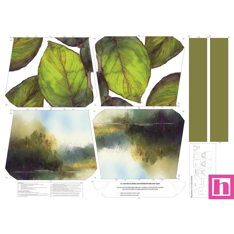 68124 TOTE BAGS HOJAS - REVERSIBLE Y REPELENTE AL AGUA (15) 45X50 CMS. POLIESTER 100% VERDE Venta en piezas de 1.00 U