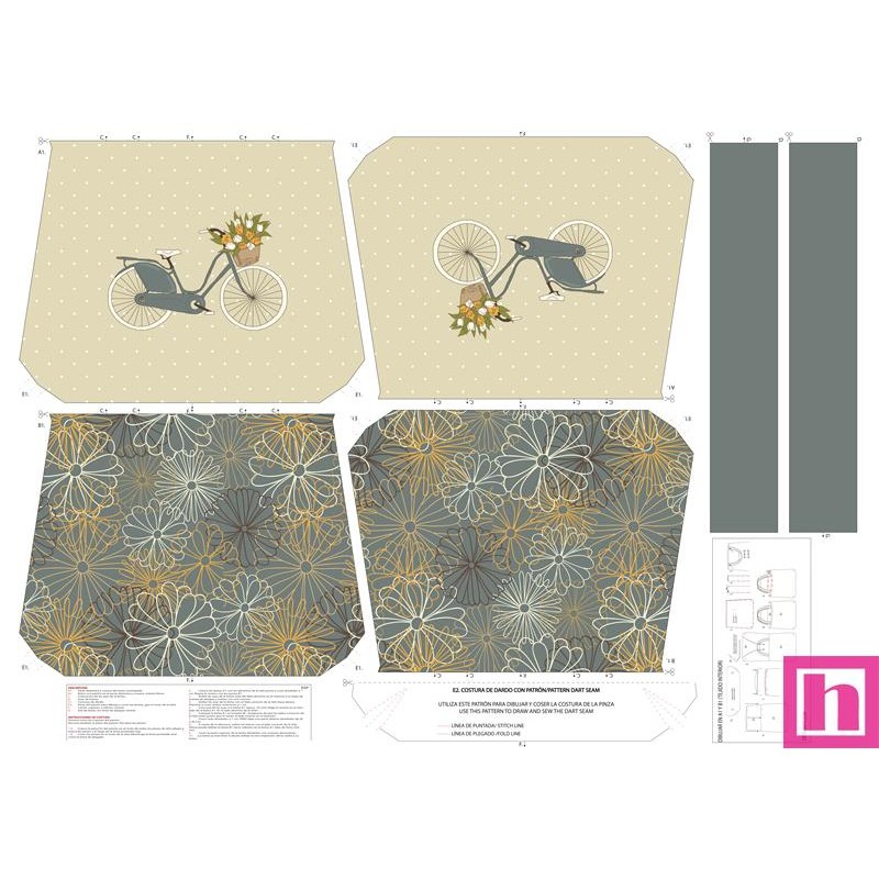 68128 TOTE BAGS BICICLETA - REVERSIBLE Y REPELENTE AL AGUA (19) 45X50 CMS. POLIESTER 100% GRIS Venta en piezas de 1.00 U