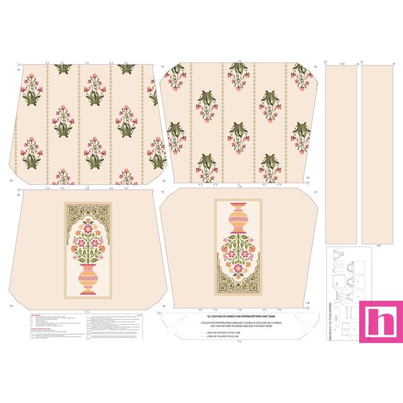 68131 TOTE BAGS ART NOUVEAU - REVERSIBLE Y REPELENTE AL AGUA (22) 45X50 CMS. POLIESTER 100% CREMA Venta en piezas de 1.00 U