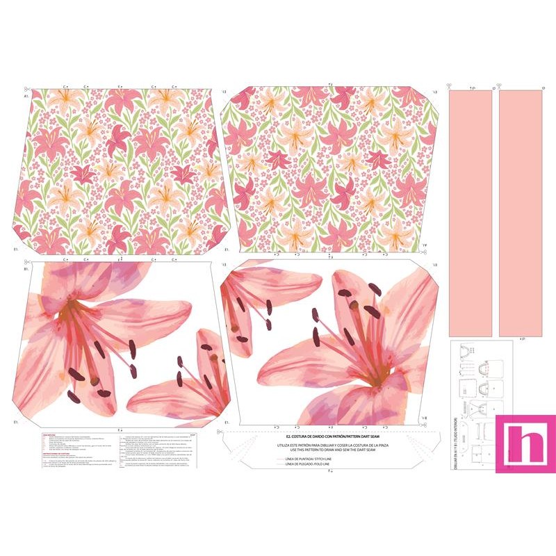 68142 TOTE BAGS LIRIOS - REVERSIBLE Y REPELENTE AL AGUA (33) 45X50 CMS. POLIESTER 100% ROSA Venta en piezas de 1.00 U