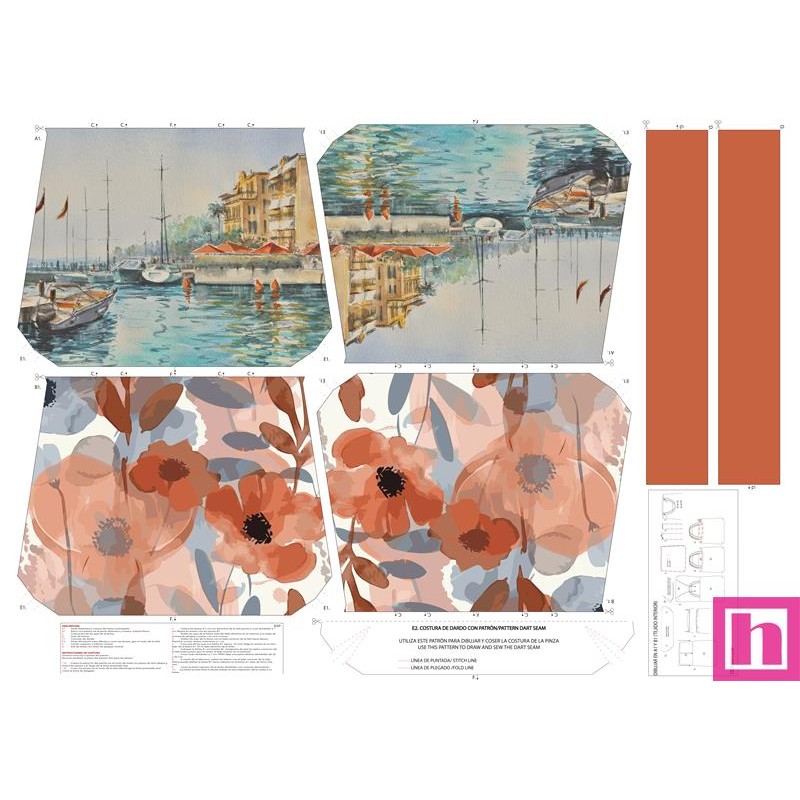 68151 TOTE BAGS PUEBLO COSTERO - REVERSIBLE Y REPELENTE AL AGUA (42) 45X50 CMS. POLIESTER 100% MULTI Venta en piezas de 1.00 U