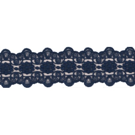 725340-20 GALON TUL BORDADO JULIANA 55 MM POLIAMIDA 50%-ALGODON 50% MARINO Venta en piezas de 13.70 M
