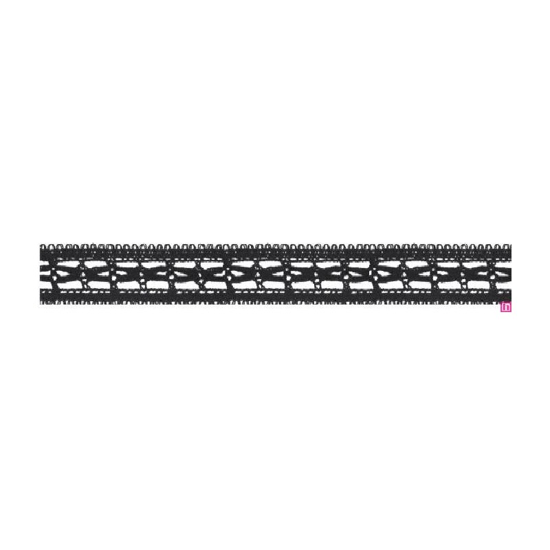 727387-0002 ENTREDOS BOLILLO NIARA 23 MM. POLIESTER 100% NEGRO Venta en piezas de 25.00 M