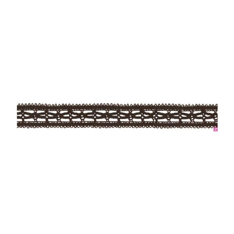 727387-0025 ENTREDOS BOLILLO NIARA 23 MM. POLIESTER 100% MARRON Venta en piezas de 25.00 M