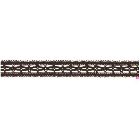 727387-0025 ENTREDOS BOLILLO NIARA 23 MM. POLIESTER 100% MARRON Venta en piezas de 25.00 M
