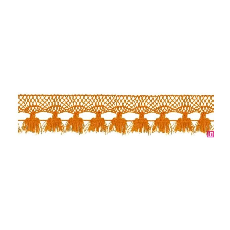 727388-008 FLECO BOLILLO SHAIRA 30 MM. POLIESTER 100% NARANJA Venta en piezas de 25.00 M