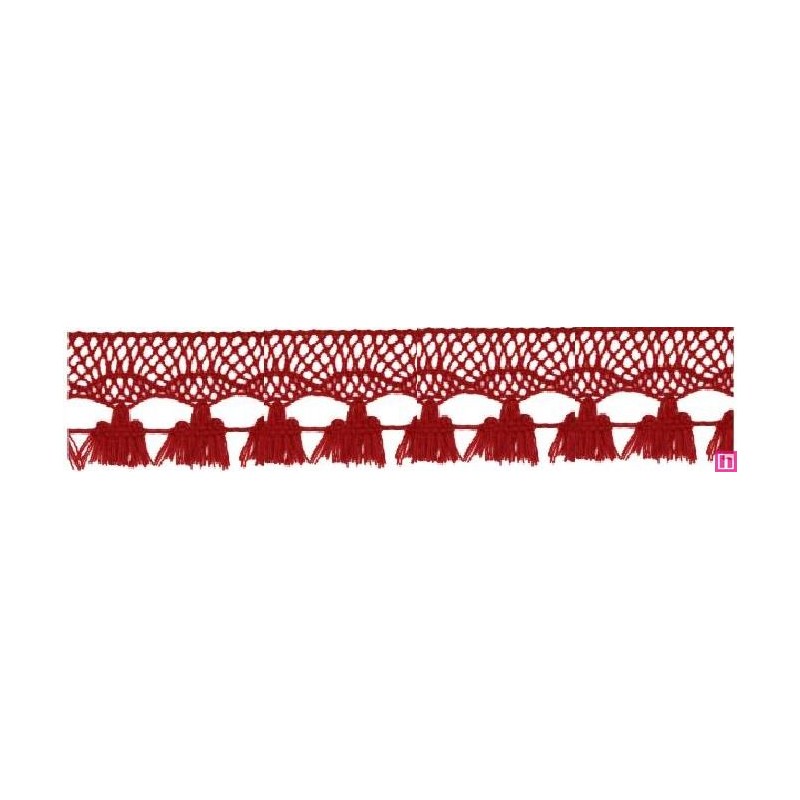 727388-009 FLECO BOLILLO SHAIRA 30 MM. POLIESTER 100% ROJO Venta en piezas de 25.00 M