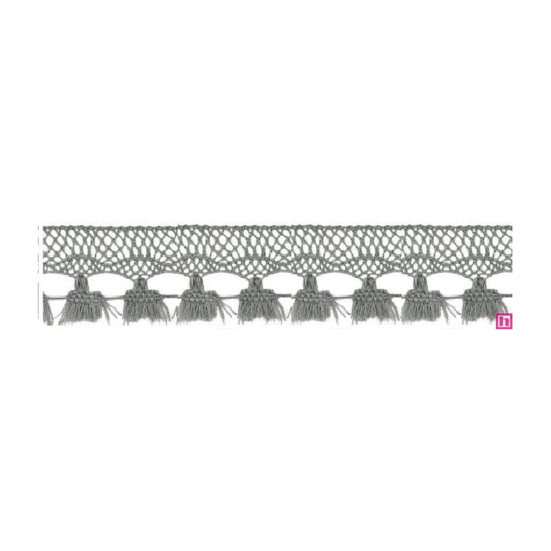 727388-034 FLECO BOLILLO SHAIRA 30 MM. POLIESTER 100% GRIS Venta en piezas de 25.00 M