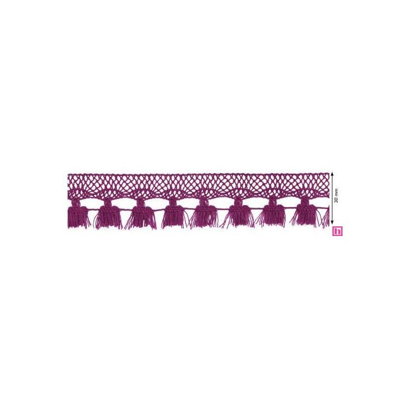 727388-068 FLECO BOLILLO SHAIRA 30 MM. POLIESTER 100% BUGANVILLA Venta en piezas de 25.00 M