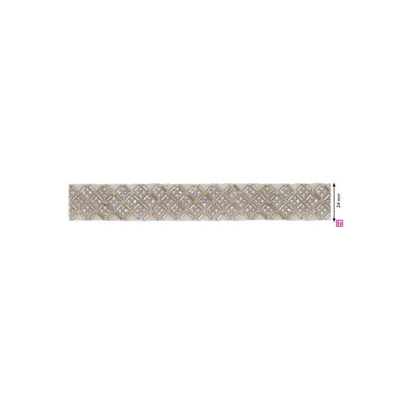 856192-0101 GALON TERMOADHESIVO ABEBA 23 MM. BROSS+CRISTAL NEUTRO Venta en piezas de 5.00 M