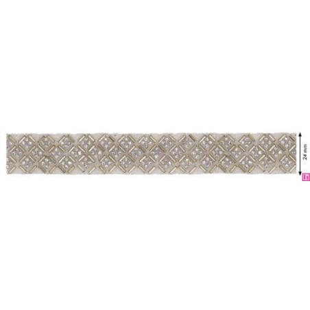 856192-0101 GALON TERMOADHESIVO ABEBA 23 MM. BROSS+CRISTAL NEUTRO Venta en piezas de 5.00 M