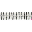 901033-02 GALON FLECO FANTASIA JASIRA 42 MM. POLIESTER 100% NATURAL/NEGRO Venta en piezas de 10.00 M