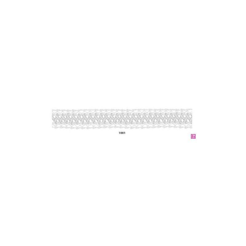 902074-1001 GALON FANTASIA UMAX 25 MM. POLIESTER 100% BLANCO/PLATA Venta en piezas de 18.00 M