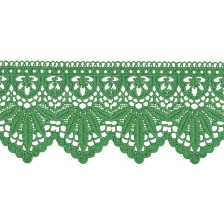908245-13 PUNTILLA GUIPUR FANTASIA ABDIAS 88 MM. POLIESTER 100% VERDE Venta en piezas de 9.10 M