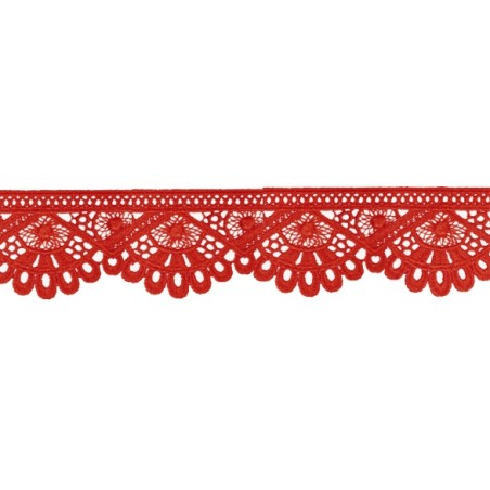 908248-09 PUNTILLA GUIPUR FANTASIA DEVA 42 MM. POLIESTER 100% ROJO Venta en piezas de 9.10 M