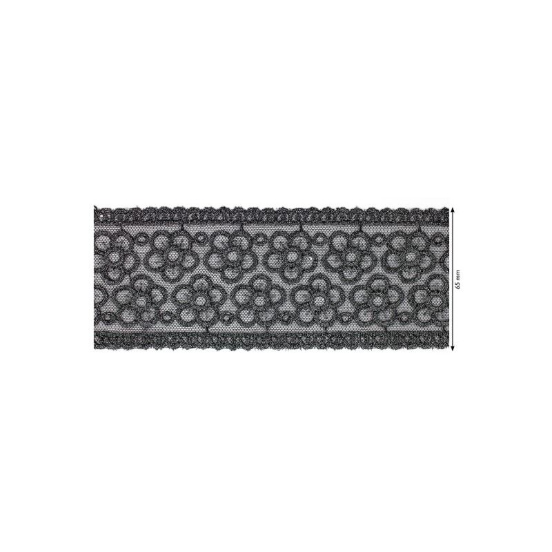 908259-103 GALON TUL FANTASIA 65 MM. DULCIE POLIESTER 100% PLATA Venta en piezas de 9.10 M