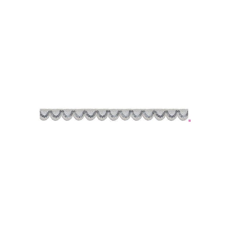 908501-0101 GALON FANTASIA KISAI 13 MM. POLIESTER + POLIETILENO PLATA Venta en piezas de 13.70 M