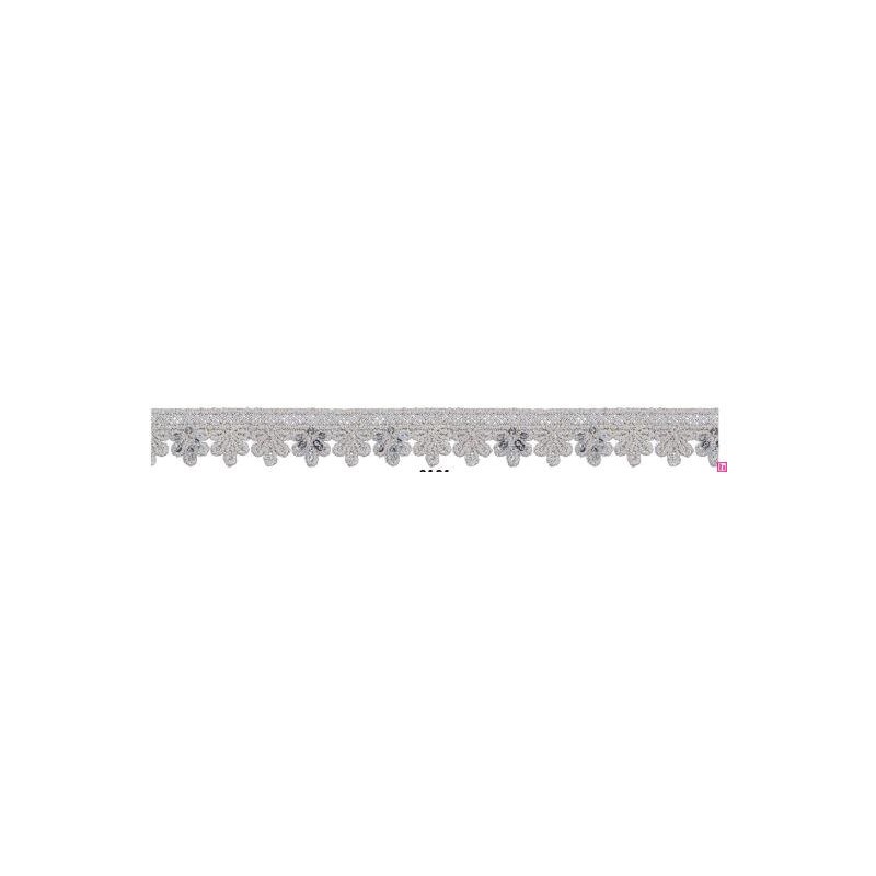 908502-0101 GALON FANTASIA KISAI 17 MM. POLIESTER + POLIETILENO PLATA Venta en piezas de 13.70 M
