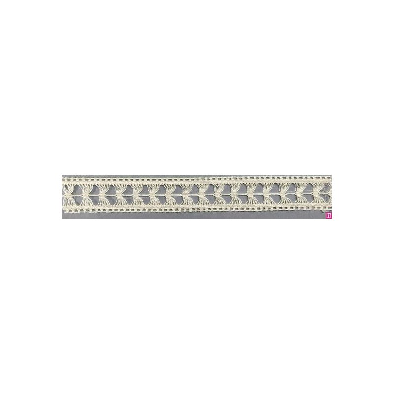 9296-102 ENTREDOS BOLILLO IZAR 20 MM. ALGODON 100% MARFIL Venta en piezas de 25.00 M