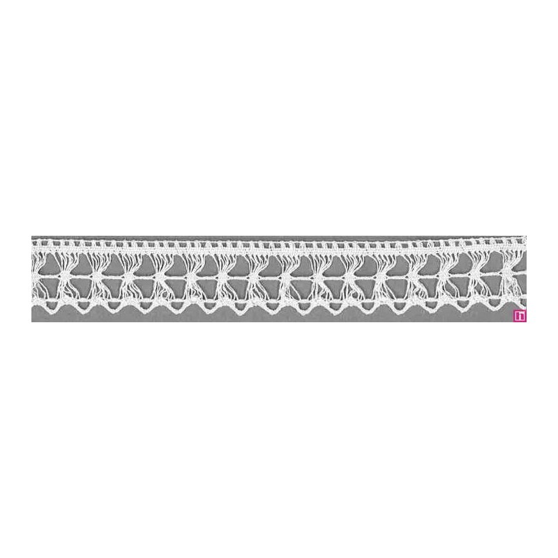 9297-0 PUNTILLA BOLILLO IZAR 25 MM. ALGODON 100% BLANCO Venta en piezas de 25.00 M
