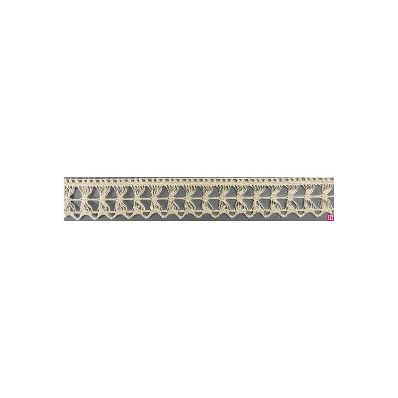 9297-102 PUNTILLA BOLILLO IZAR 25 MM. ALGODON 100% MARFIL Venta en piezas de 25.00 M