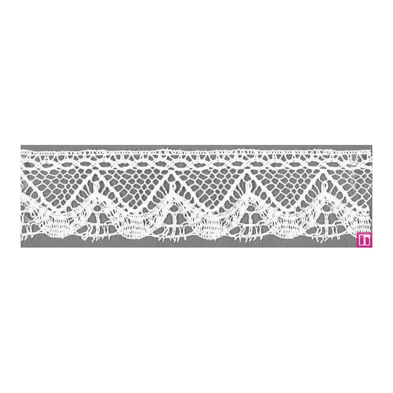 9300-0 PUNTILLA BOLILLO IVOON 40 MM. ALGODON 100% BLANCO Venta en piezas de 25.00 M